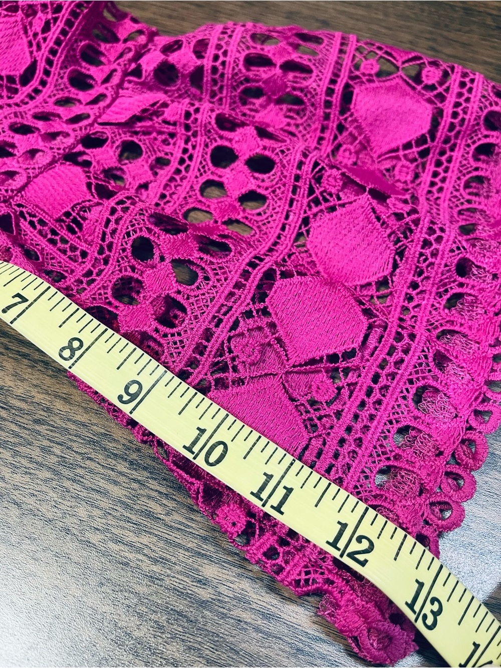 Ellison Magenta Crochet Lace Bell-Sleeve Top - Picture 6 of 7
